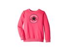 Converse Kids Chuck Patch Crew Pullover (big Kids) (pink Pow) Girl's Clothing