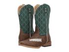 Roper Kids Friday Nights (toddler/little Kid) (brown Faux Leather Vamp Green Shaft) Cowboy Boots