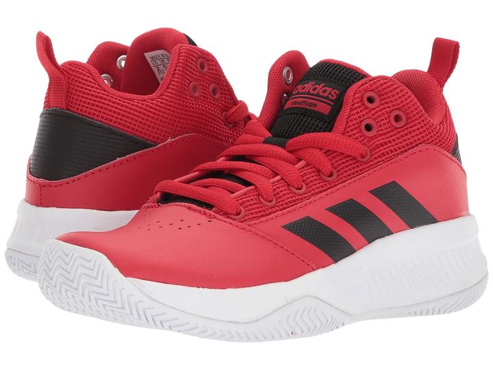 Adidas Kids Ilation Mid Basketball (little Kid/big Kid) (scarlet/black/white) Boys Shoes