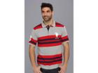 U.s. Polo Assn. Multi Colored Striped Polo With Big Pony (medium Heather Grey) Men's Short Sleeve Pullover