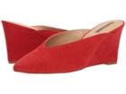 Tahari Weston (coral Red Suede) Women's Wedge Shoes