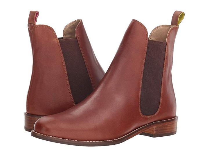 Joules Leather Chelsea Boot (dark Brown) Women's Boots