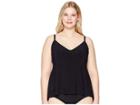 Magicsuit Plus Size Solid Jolene Tankini Top (black) Women's Swimwear
