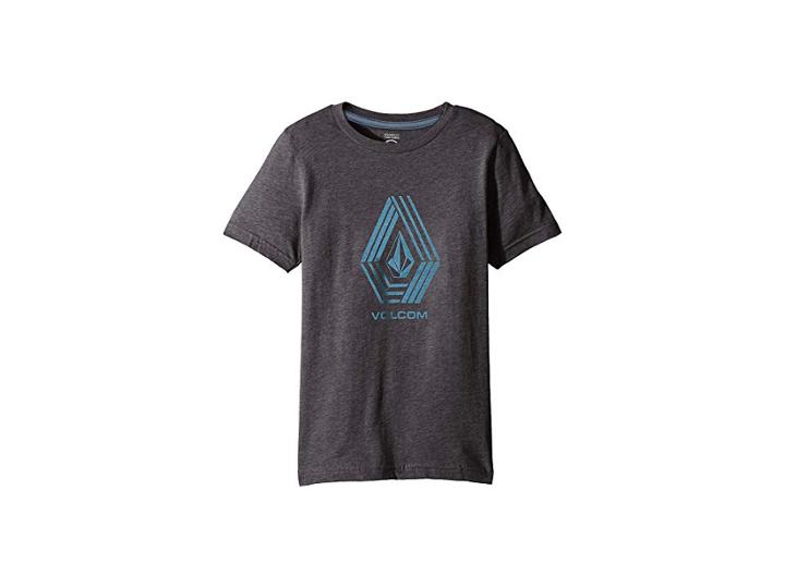 Volcom Kids Cycle Stone Short Sleeve Tee (big Kids) (heather Black) Boy's T Shirt