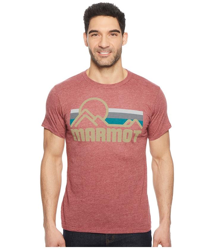 Marmot Short Sleeve Coastal Tee (new Burgundy Heather) Men's T Shirt