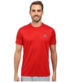 Adidas Essential Tech Crew Tee (scarlet/vista Grey) Men's T Shirt