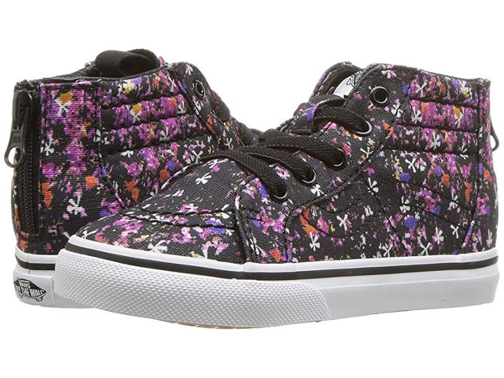 Vans Kids Sk8-hi Zip (infant/toddler) ((floral Pop) Black/true White) Girls Shoes