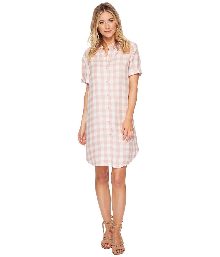 Bb Dakota Cicely Plaid Shirtdress (pink Lemonade) Women's Dress