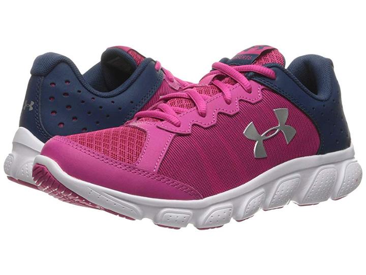 Under Armour Kids Ua Ggs Micro Gtm Assert 6 (big Kid) (tropic Pink/blackout Navy/metallic Silver) Girls Shoes