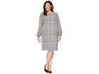 Lauren Ralph Lauren Plus Size Hollyann Long Sleeve Day Dress (ivory/black) Women's Dress