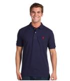 U.s. Polo Assn. Solid Cotton Pique Polo With Small Pony (classic Navy) Men's Short Sleeve Knit