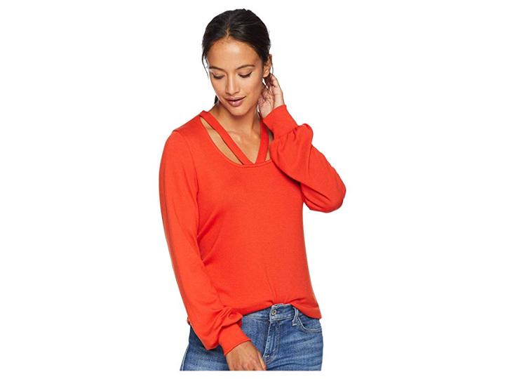 Karen Kane Cut Out Sweater (saffron) Women's Sweater