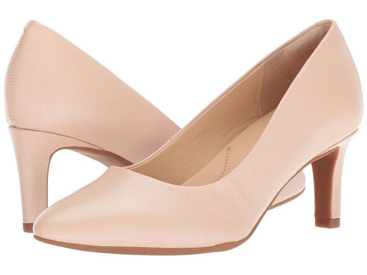 Clarks Calla Rose (cream Leather) High Heels