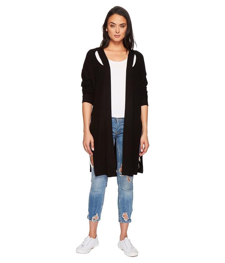 Lna Brushed Fischer Cardigan (black) Women's Sweater