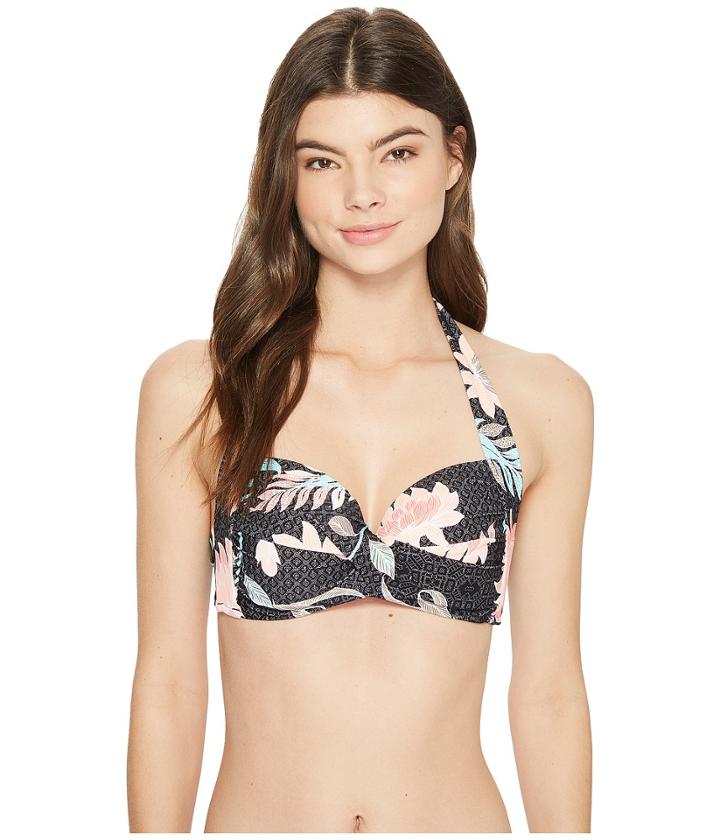 Seafolly Bali Hai Twist Soft Cup Halter (black) Women's Swimwear