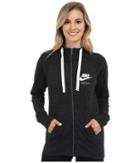 Nike Gym Vintage Full Zip Hoodie (black/sail) Women's Sweatshirt