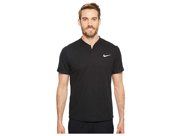Nike Court Dry Advantage Solid Tennis Polo (black/black/black) Men's Short Sleeve Pullover