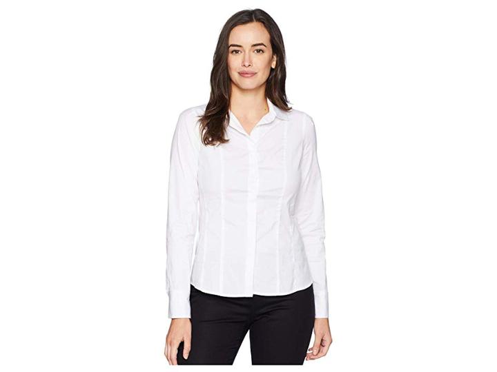 Elliott Lauren Shaped Shirt With Seam Detail (white) Women's Clothing