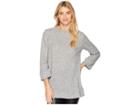 Nally & Millie Brushed Panel Seam Mock Neck Top (grey) Women's Clothing