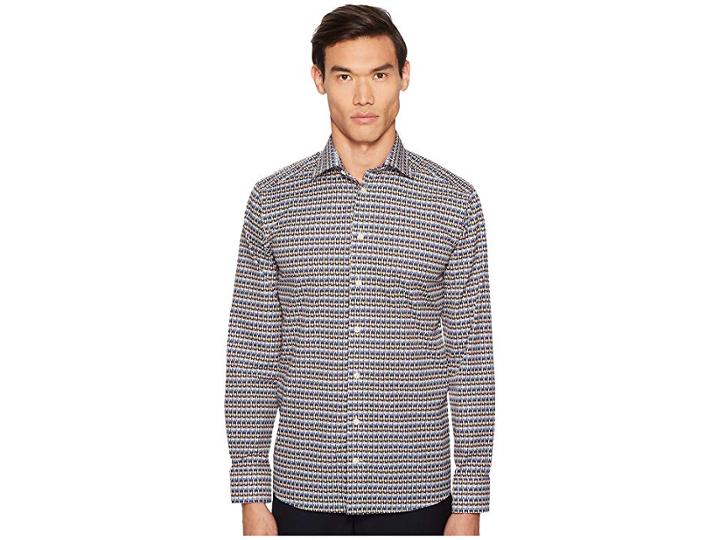 Eton Slim Fit Geo Print Shirt (multi) Men's Clothing