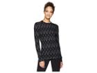 Smartwool Nts Mid 250 Pattern Crew Top (black/charcoal Heather) Women's Long Sleeve Pullover