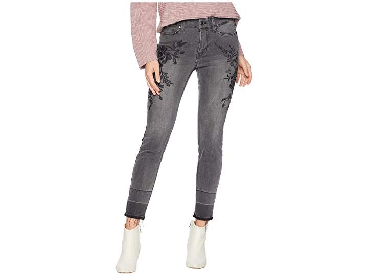 Liverpool Sadie Ankle Released Hem Embroidered In Soft Stretch Denim In Titanium Wash (titanium Wash) Women's Jeans