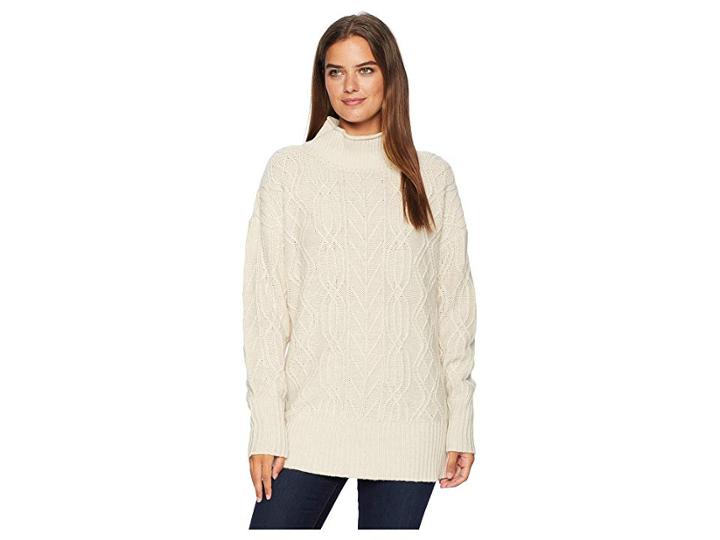 Pendleton Funnel Neck Cable Pullover (sandpiper) Women's Clothing