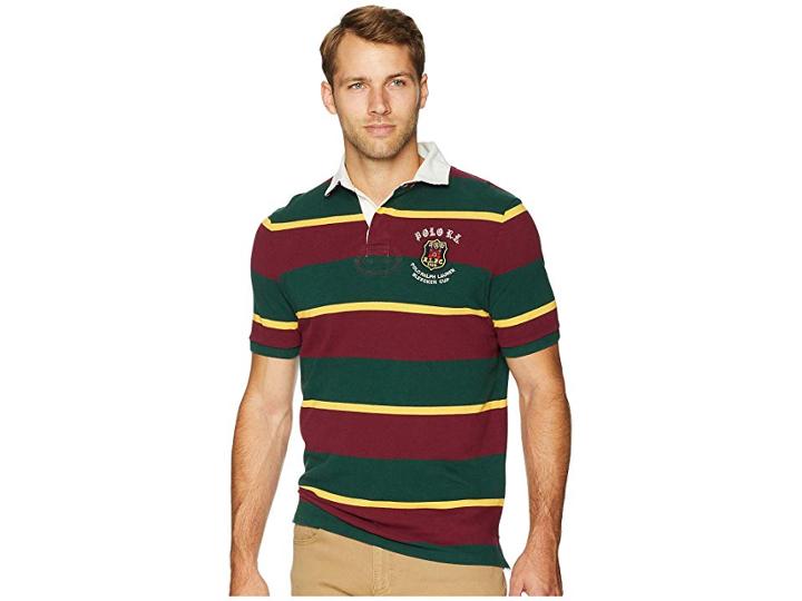 Polo Ralph Lauren Classic Fit Mesh Polo (classic Wine Multi) Men's Clothing