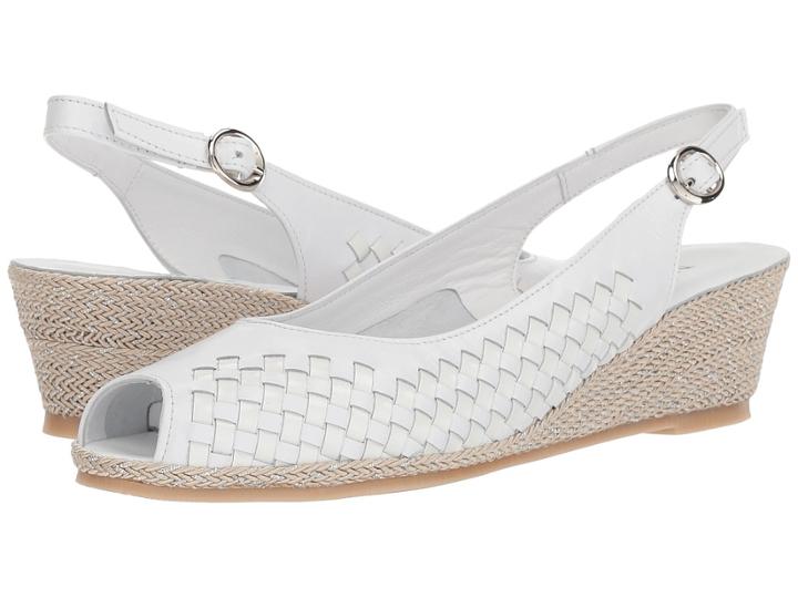 Sesto Meucci Mantie (white Nappa/white Patent/beige/silver Rope) Women's Sandals