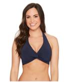 Jets By Jessika Allen Jetset D/dd Cup Twist Front Halter Top (ink) Women's Swimwear