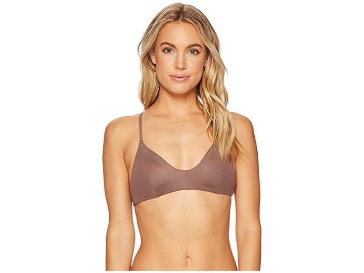Rvca Solid Cross Back Top (raisin) Women's Swimwear
