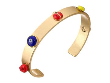 Tory Burch Crazy Charms Double-wrap Bracelet (vachetta/tory Gold) Bracelet