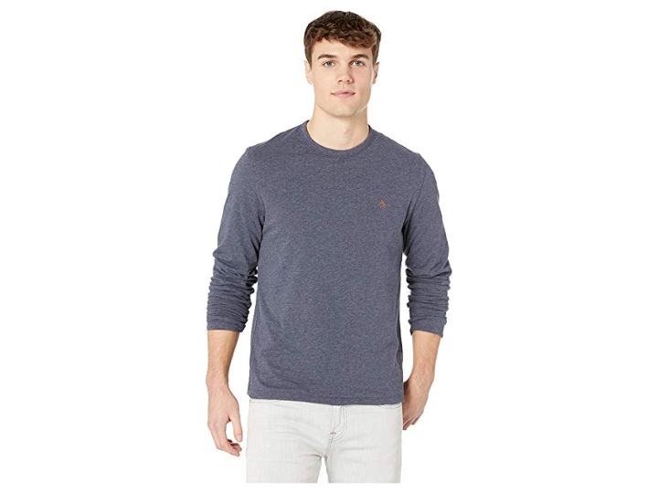 Original Penguin Long Sleeve Reversible Stripe (dark Sapphire) Men's Sweatshirt