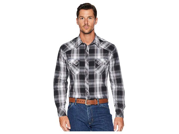 Rock And Roll Cowboy Long Sleeve Snap B2s3129 (black) Men's Clothing