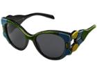 Prada 0pr 10us (azure/yellow/green/grey) Fashion Sunglasses