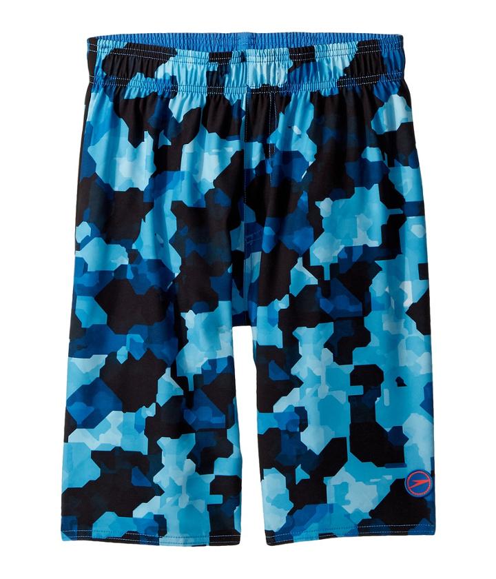 Speedo Kids Geo Camo Volley (little Kids/big Kids) (bright Ocean) Boy's Swimwear