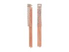 Guess Fringe Chain And Rhinestone Linear Drop Earrings (rose Gold/crystal) Earring