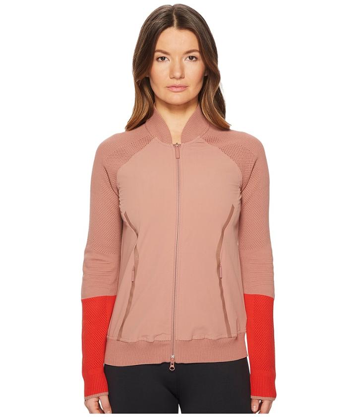 Adidas By Stella Mccartney Run Ultra Knit Woven Jacket Cw1181 (burnt Rose) Women's Coat