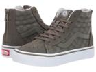 Vans Kids Sk8-hi Zip (little Kid/big Kid) ((checkerboard) Dusty Olive) Boys Shoes