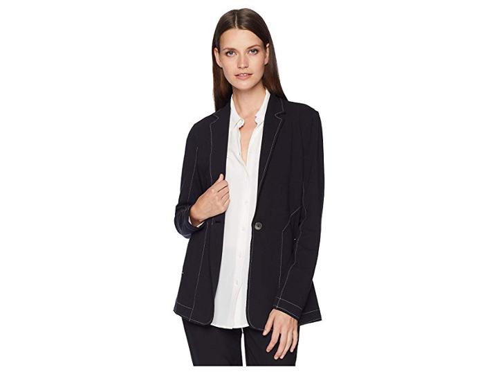 Nic+zoe Perfect Seamed Riding Jacket (black Onyx) Women's Coat