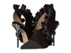 Racine Carree Ruffle Trim Heel (black Satin) High Heels