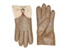 Ugg Bow Shorty Water Resistant Sheepskin Gloves (metallic Chestnut) Extreme Cold Weather Gloves