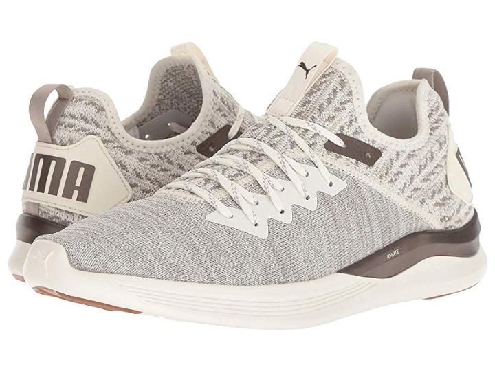 Puma Ignite Flash Evoknit Desert (whisper White/elephant Skin) Men's Lace Up Casual Shoes