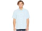 Quiksilver Waterman Tahiti Palms 4 Traditional Polynosic Woven Top (crystal Blue) Men's Clothing