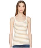 Vince Chalk Stripe Scoop Neck Cami (vanilla/tumeric) Women's Sleeveless
