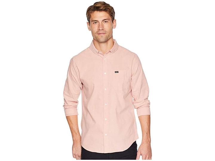 Rvca That'll Do Stretch Long Sleeve Woven (chai) Men's Clothing