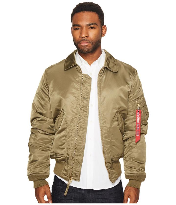 Alpha Industries Cwu 45/p Slim Fit Jacket (vintage Olive) Men's Coat