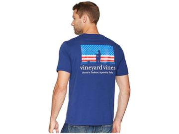 Vineyard Vines Us Tradition Pocket T-shirt (blue Depth) Men's T Shirt