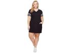 Kari Lyn Plus Size Sadie V-neck Dress (black/heather Grey) Women's Dress