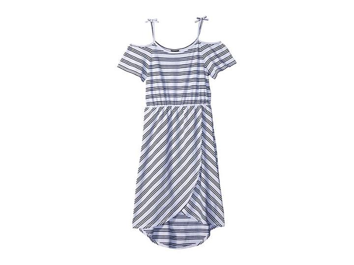 Tommy Hilfiger Kids Yarn-dye Stripe Maxi Dress (big Kids) (white) Girl's Dress